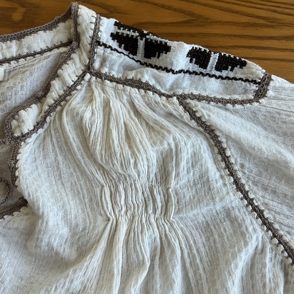 Sundance smocked peasant Boho shirt size L - Picture 10 of 14